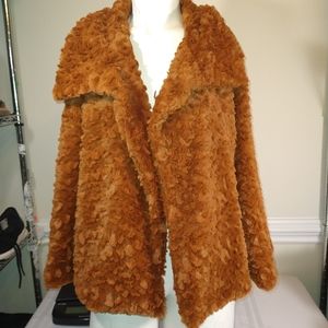 Jayley collection faux fur brown jacket